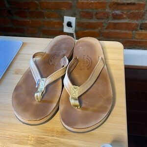 Great condition worn twice tan rainbows